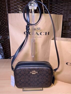Coach large Jamie Camera Bag In Walnut Signature Canvas